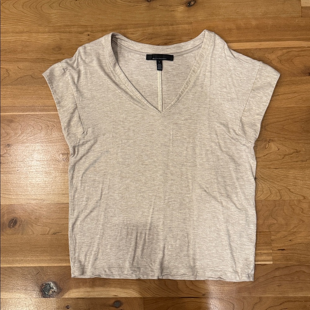 White House Black Market Beige Short Sleeve Tee